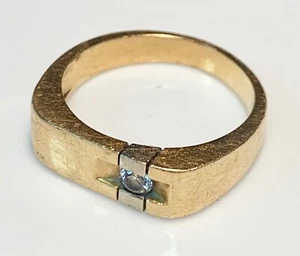 Anillo De Oro 18 Quilates - Sello De Diamante 0,10 Quilate - 7,60 G - Imagen 1 de 3
