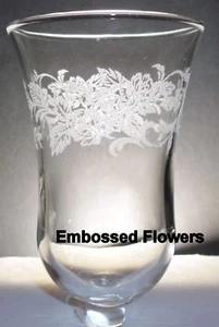 Home Interiors Embossed Flowers Clear Votive Cup - Picture 1 of 1