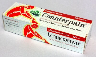 Bálsamo analgésico cálido Counterpain, hecho en Indonesia. Para alivio temporal del dolor. Foto 1 de 4