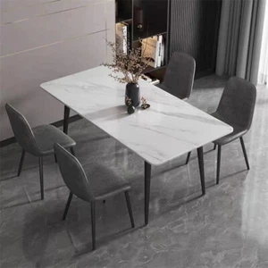 Modern Dining Table Kitchen Anti-scratch Glossly Sintered Stone Restaurant Table - Picture 1 of 25