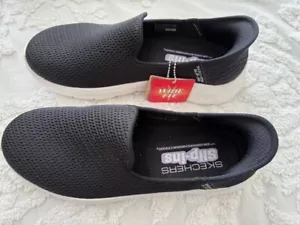 Skechers Go Walk Flex RELISH Slip-Ins Black Mesh Walking Shoes Women's 8.5 Wide - Picture 1 of 3