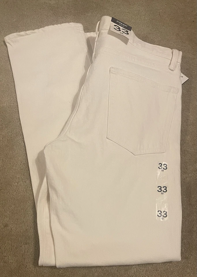 Men's GAP Fle Cotton Straight Fit Cream Ivory Straight Leg Jeans 30