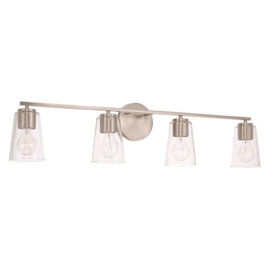 HomePlace Lighting Portman 4 Light Vanity, Brushed Nickel/Clear - 148641BN-537 - Image 1 of 1