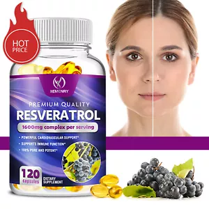120pcs 1600mg Resveratrol Capsules - Quercetin - Anti Aging, Support - Picture 1 of 12