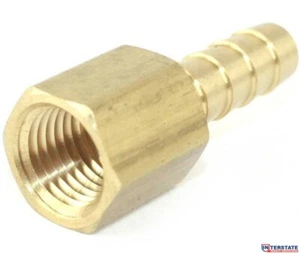 5/16" Barb x 1/4" FEMALE NPT End, Brass Hose Fitting, Connector FF45 Brand New! - Picture 1 of 6