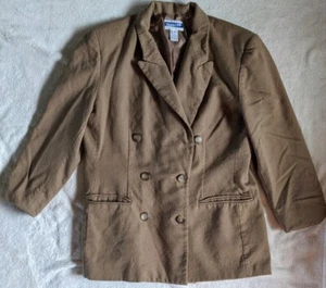 Vintage Pendleton Women's Double Breasted Button Wool Blazer Jacket Size 10 Tan - Picture 1 of 9