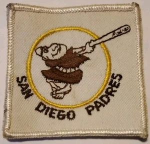 1970s SAN DIEGO PADRES MLB BASEBALL VINTAGE 3" SQUARE TEAM LOGO PATCH - Picture 1 of 3