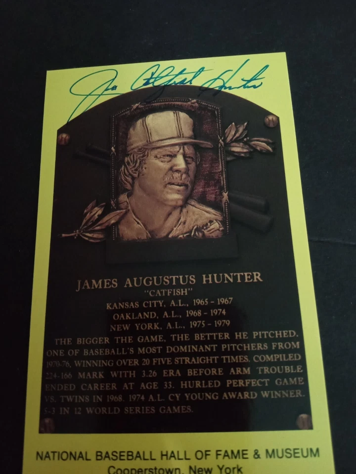 Jim "Catfish" Hunter HOF Plaque Signed - Image 1 of 1