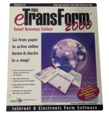 MIPS eTransform 2000 Small Business Edition 3.0 Software PC 95/98/2000/NT NIB - Image 1 of 4