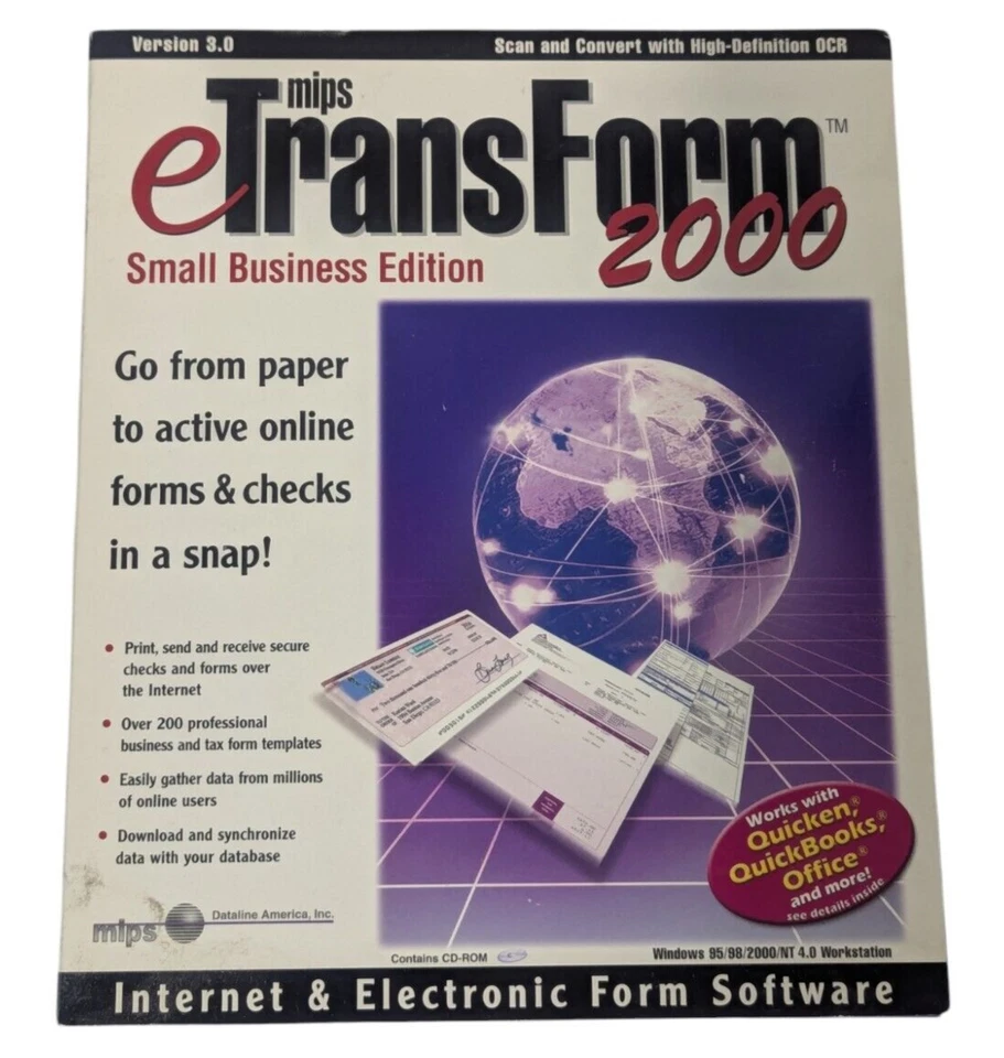 MIPS eTransform 2000 Small Business Edition 3.0 Software PC 95/98/2000/NT NIB - Image 1 of 4