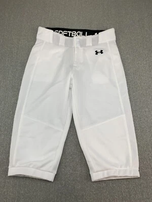 Under Armour Softball Knickers Youth Medium White Snap Wide Waist Back Pockets - Image 1 of 4