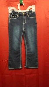 Girl's Jordache Designer Blue Denim boot cut Jeans Size 4T bling on pockets - Picture 1 of 4
