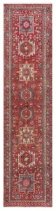 Alfombra persa anudada a mano Heriz 368x90 cm-nómada, oriental, roja, alfombr... - Imagen 1 de 12