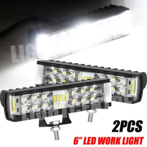 2x 6inch LED Work Driving Light Bar Pods Flood Spot Combo Offroad Fog Lamp SUV - Picture 1 of 11