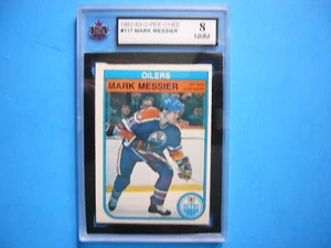 1982/83 O-PEE-CHEE NHL HOCKEY CARD #117 MARK MESSIER KSA 8 NM/MINT SHARP+ OPC - Picture 1 of 2