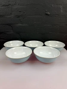 Juego de 5 cuencos de cereal de lino azul Denby de 6,5" de ancho 1ª calidad - Imagen 1 de 9