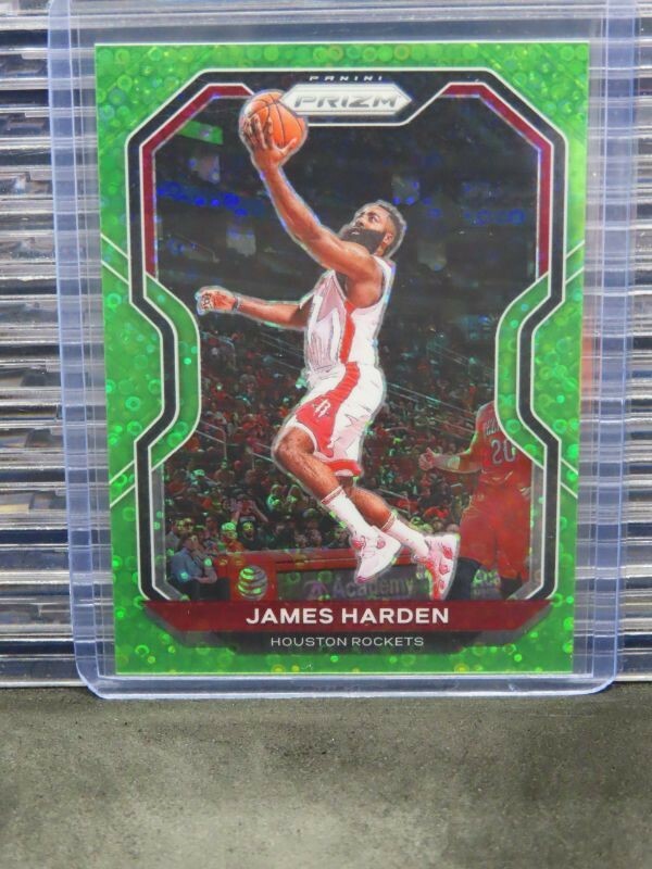 2020-21 Prizm James Harden Neon Green Fast Break Disco Prizm #4/5 Rockets D441