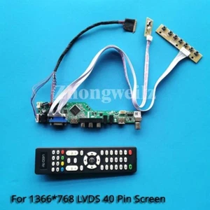 Kit de placa de controlador LCD de 40 pines LVDS VGA+HDMI+AV+USB para LP133WH2-TLHA/TLL3 1366x768 - Imagen 1 de 10