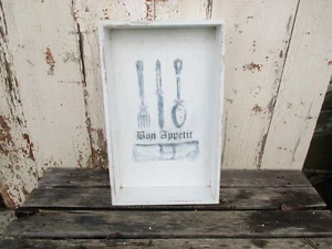 Shabby Vintage Deko Tablett -- gebraucht - Wandschmuck Kiste - Bild 1 von 15