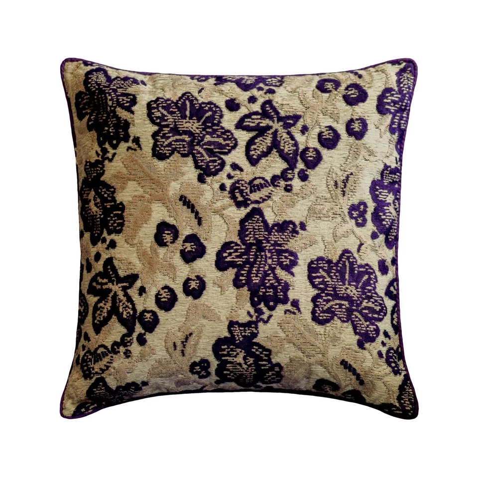 Sofa Pillow Cover Purple 16"x16", Bed Decor Velvet Fabric - Plum Scented - Image 1 of 4