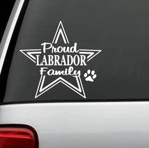 STOLZER LABRADOR RETRIEVER FAMILIE AUFKLEBER STICKER AUTO LKW SUV VAN WELPE SALT ART - Bild 1 von 3