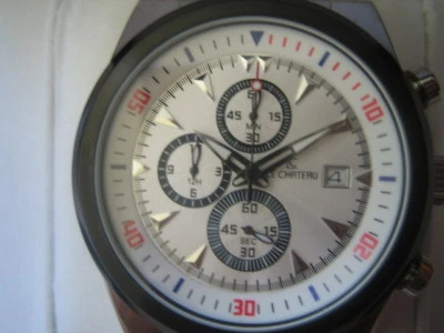 LE CHATEAU JAPAN MEN'S WATCH CHRONO QUARTZ ALL S/S ORIGINAL LC5701 NEW - image 1 of 4