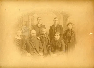 Antikes Foto Familie Kinder Fotokabinett alt viktorianisch 10 x 12 - Bild 1 von 6
