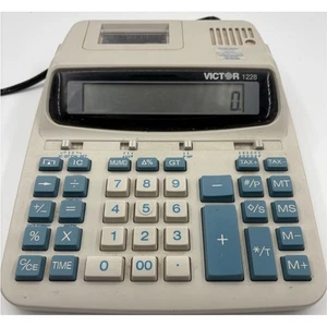 Victor 1228 Heavy Duty Printing Calculator Vintage Desktop Adding Machine Works - Picture 1 of 5
