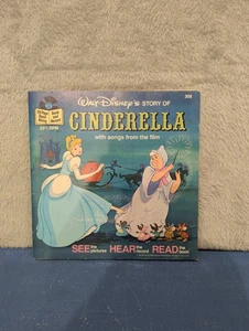 Walt Disney's Story Of Cinderella See, Hear, And Read Book With Record 1977 - Picture 1 of 4