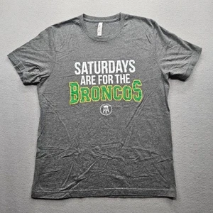 Saturdays are for the Broncos Barstool Bella+Canvas Women's Large Grey T-Shirt - Picture 1 of 9