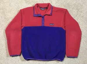 Vintage 90s Patagonia Girls Lightweight Synchilla Snap-T Pullover Pink Size 7/8 - Bild 1 von 13
