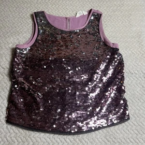 H&M Girls Mauve Pink Sequin Sleeveless Top Tank Size 11-12Y EUR 152 - Picture 1 of 4