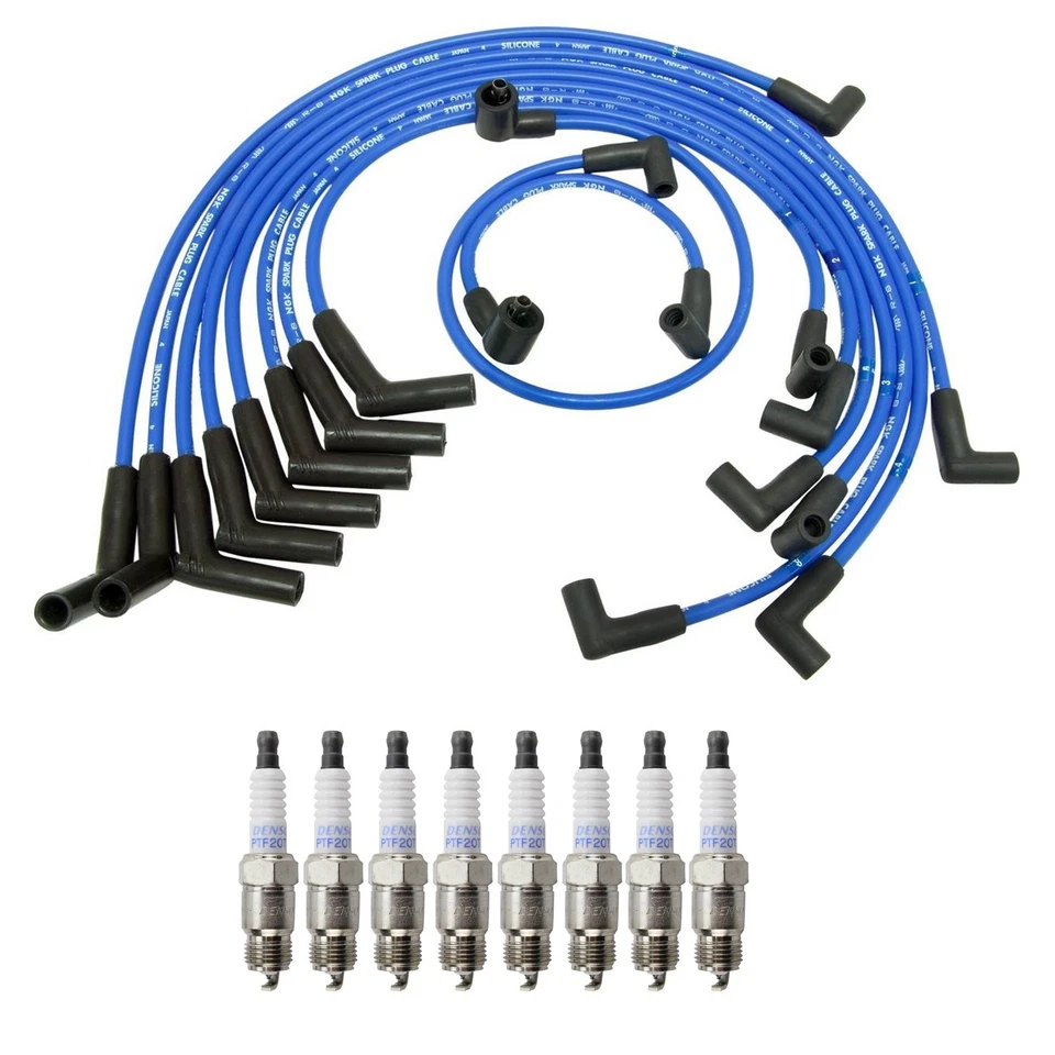 Juego de 8 bujías Denso Platinum NGK de 8 mm para E-150 Econoline F-350 V8 Foto 1 de 1