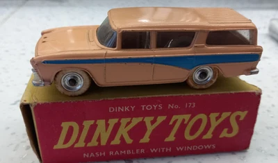 Dinky Toys 173 Nash Rambler Pink / Blue Spun Hubs Good original - export box - Image 1 of 4