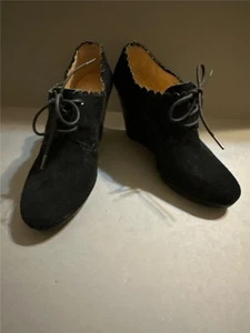 Jack Rogers Olivia Granny Keilabsatz-Booties schwarzes Wildleder Größe 8M - Bild 1 von 9