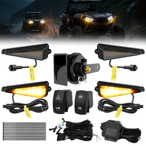 Street Legal UTV ATV Turn Signal Kit with 110D Horn Universal for Polaris Can-Am - Picture 1 of 11