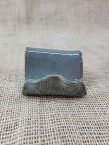 Porta biglietti da visita o cellulare smaltati blu acqua ceramica arte studio firmato - Foto 1 di 6