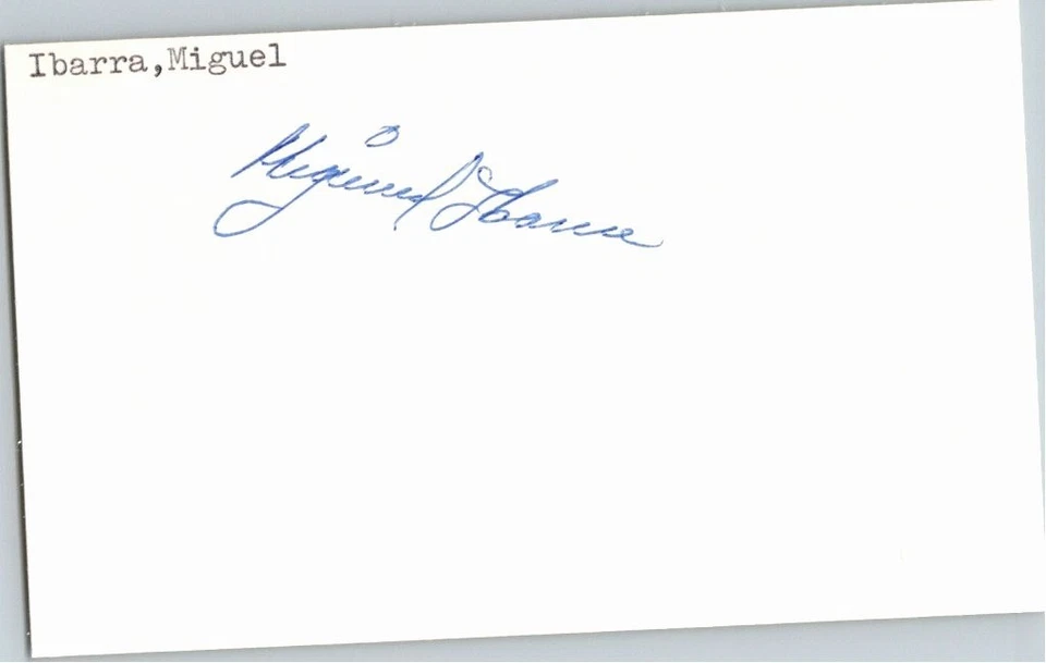 1970's -Mike Ibarra- Signed/Autograph/Auto Index Card Reading Phillies MLB - Image 1 of 1