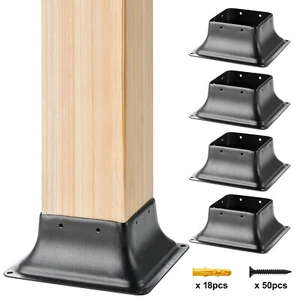 VEVOR 4Pcs 4x4 Post Base Brackets Heavy Duty for Standard Wood Post Anchor - Picture 1 of 12