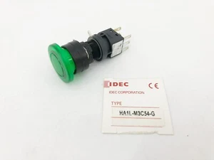 Neu IDEC HA1L-M3C54-G Grün Übergroßer Leuchtdrucktaster 30mm 1NO 1NC - Bild 1 von 7