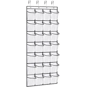 28 Large Pockets Over The Door Shoe Organizer Clear Shoe Rack - Picture 1 of 7
