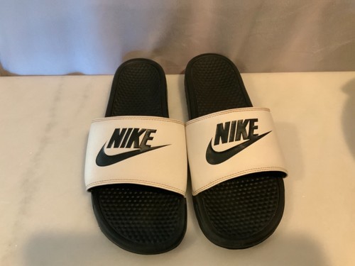 Nike Benassi JDI Slides Uomo 343880 100 US Taglia 13 Bianco e Nero
