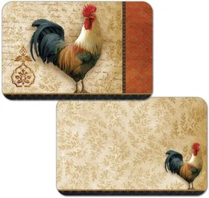Wipe-Clean Reversible Decofoam Placemats 'Signature Rooster' set of 4 - Picture 1 of 1