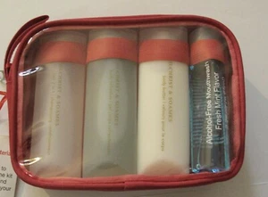 Toiletry Accessory Kit Amenity Travel Red Zipper Pouch - Picture 1 of 6