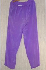 Pantalones para mujer Diane Gilman 100 % seda tiro alto cintura elástica talla XL NUEVOS CON ETIQUETAS - Imagen 1 de 6