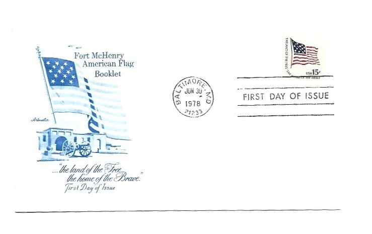 1598 15c Ft. McHenry Flag booklet single Artmaster FDC - Image 1 of 1