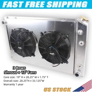 3 Rows Radiator Shroud Fan For 1973-87 C/K Suburban Pickup - Core:28.25" /D - Picture 1 of 9