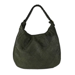 Tasche Vintage Leder Paul.hide Italienische Geflochten Gewashene Eloise Grün - Picture 1 of 5