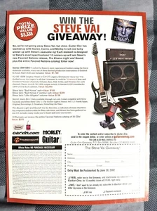 STEVE VAI / 2002 MORLEY, CARVIN, IBANEZ GUITARRA SORTEO CONCURSO REVISTA ANUNCIO IMPRESO - Imagen 1 de 1