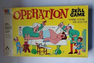 Operation Skill Game Board Only Replacement MILTON BRADLEY For Parts Not Working - Image 1 of 4